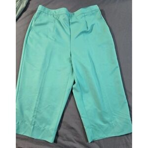Alfred Dunner 16W Womens Capri Pants Pull On Elastic Waist Miami Beach Turquoise